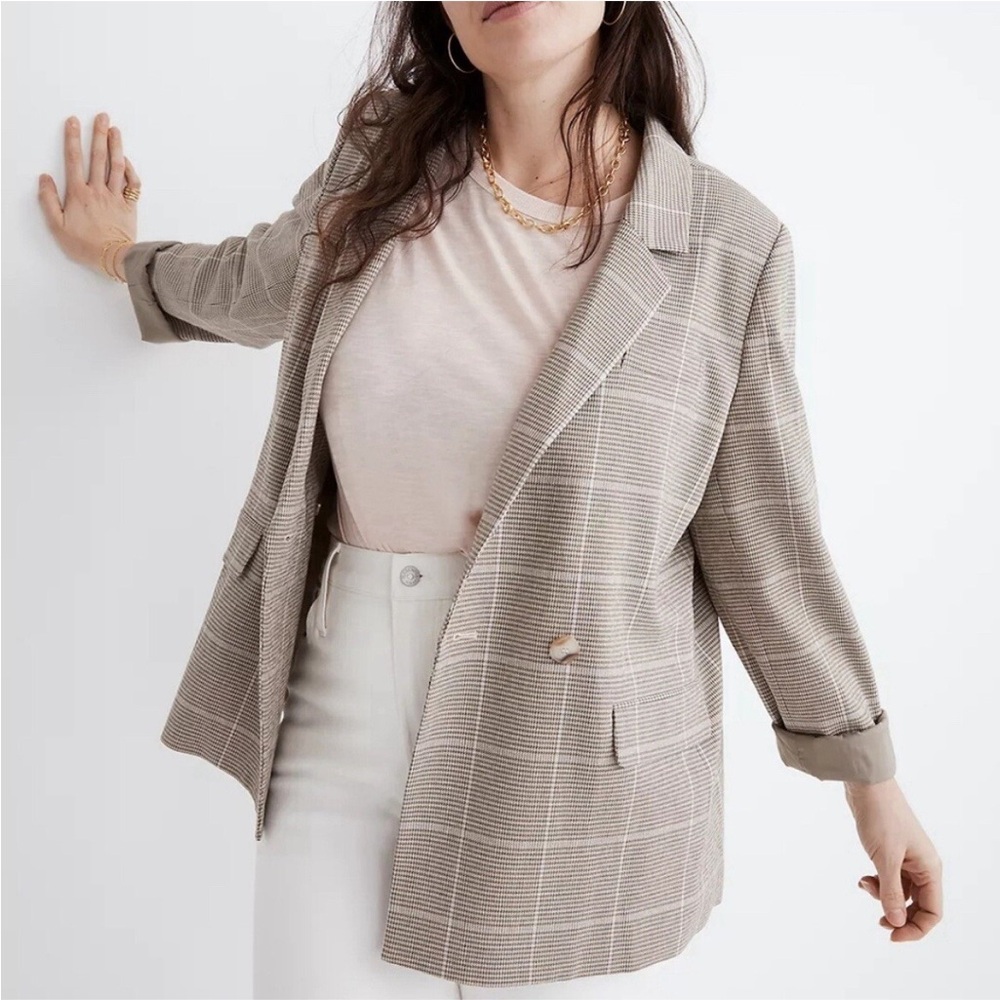 Madewell Dorset Blazer Houndstooth Windowpane Women’s Medium NWOT